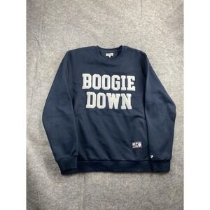 Okayplayer Size XL Navy Blue Boogie Down Chenille Sweatshirt W/ Pockets NWT